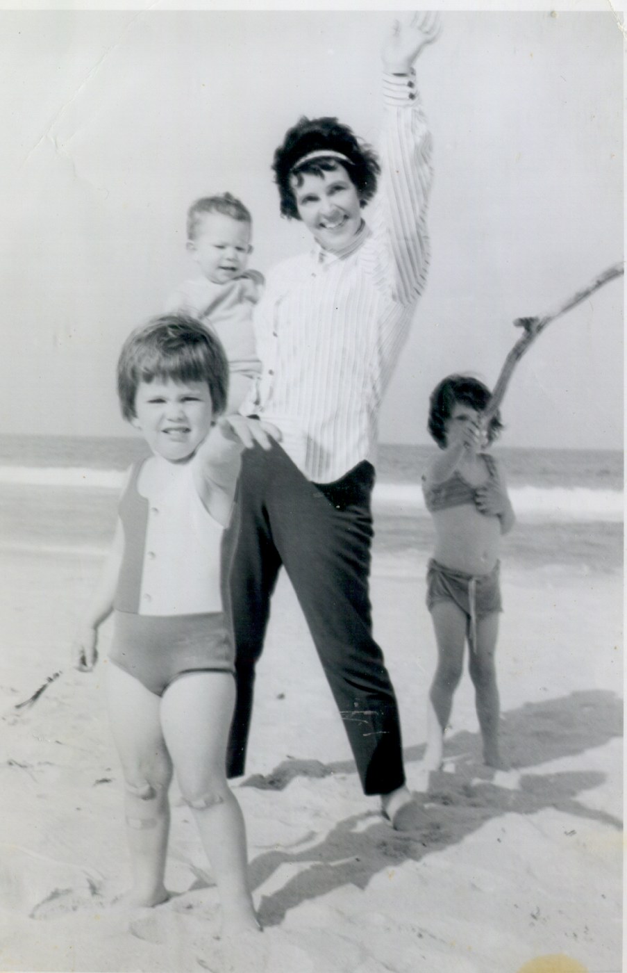 Original faded family photograph before restoration